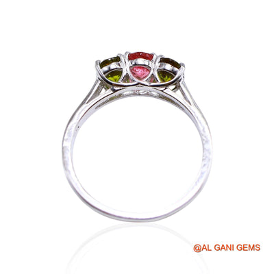Sterling Silver Root Chakra Natural Tourmaline Statement Solitaire Ring SR-32