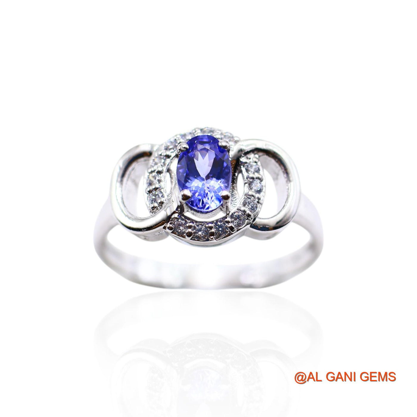 Tanzanite Gemstone Zircon Solitaire Engagement Ring 925 Sterling Silver SR-36
