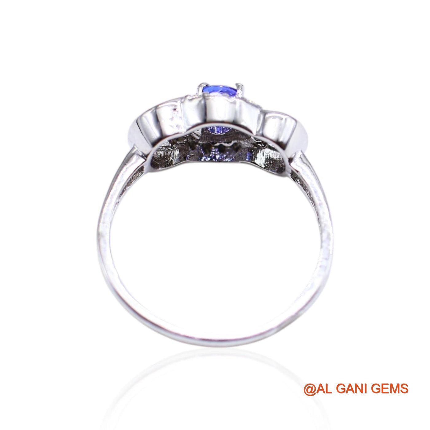 Tanzanite Gemstone Zircon Solitaire Engagement Ring 925 Sterling Silver SR-36