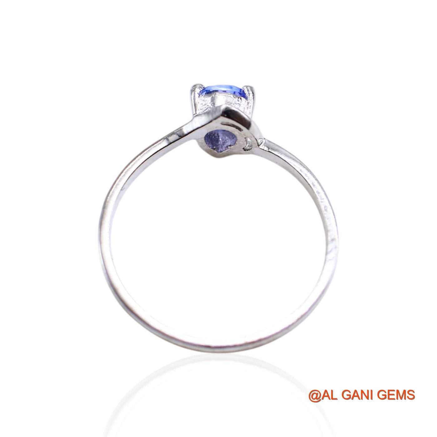 Tanzanite Stone 925 Sterling Silver Solitaire Bezel Dainty Wedding Ring SR-37