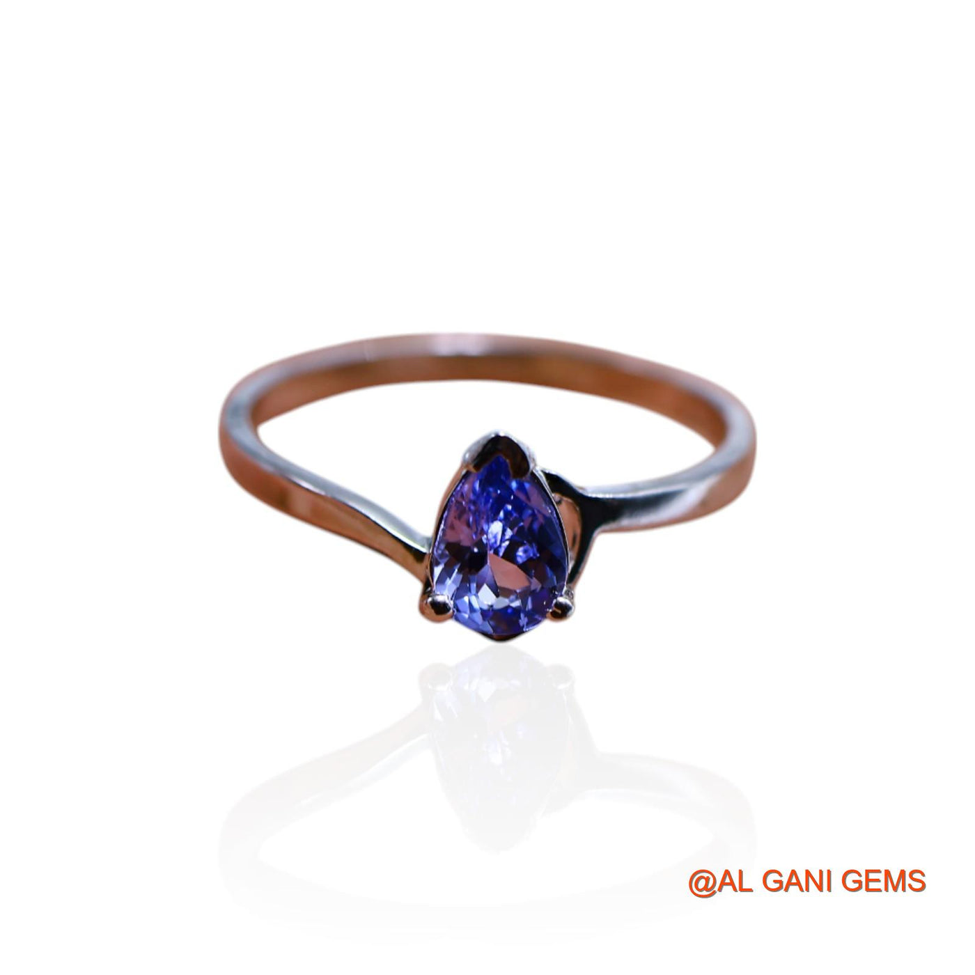 Tanzanite Stone 925 Sterling Silver Solitaire Bezel Dainty Wedding Ring SR-37