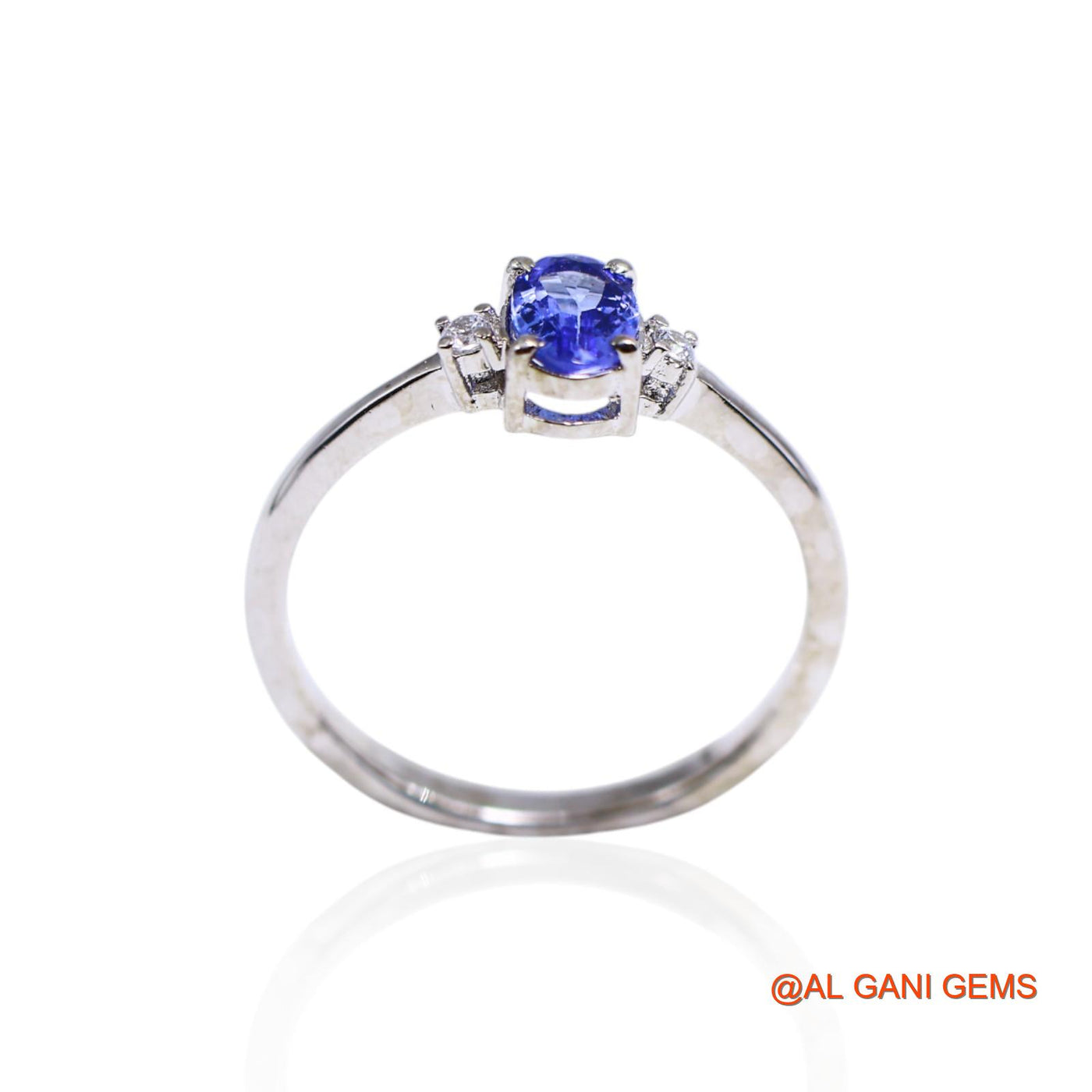 Sterling Silver Tanzanite Gemstone Zircon Mother Promise Solitaire Ring SR-38