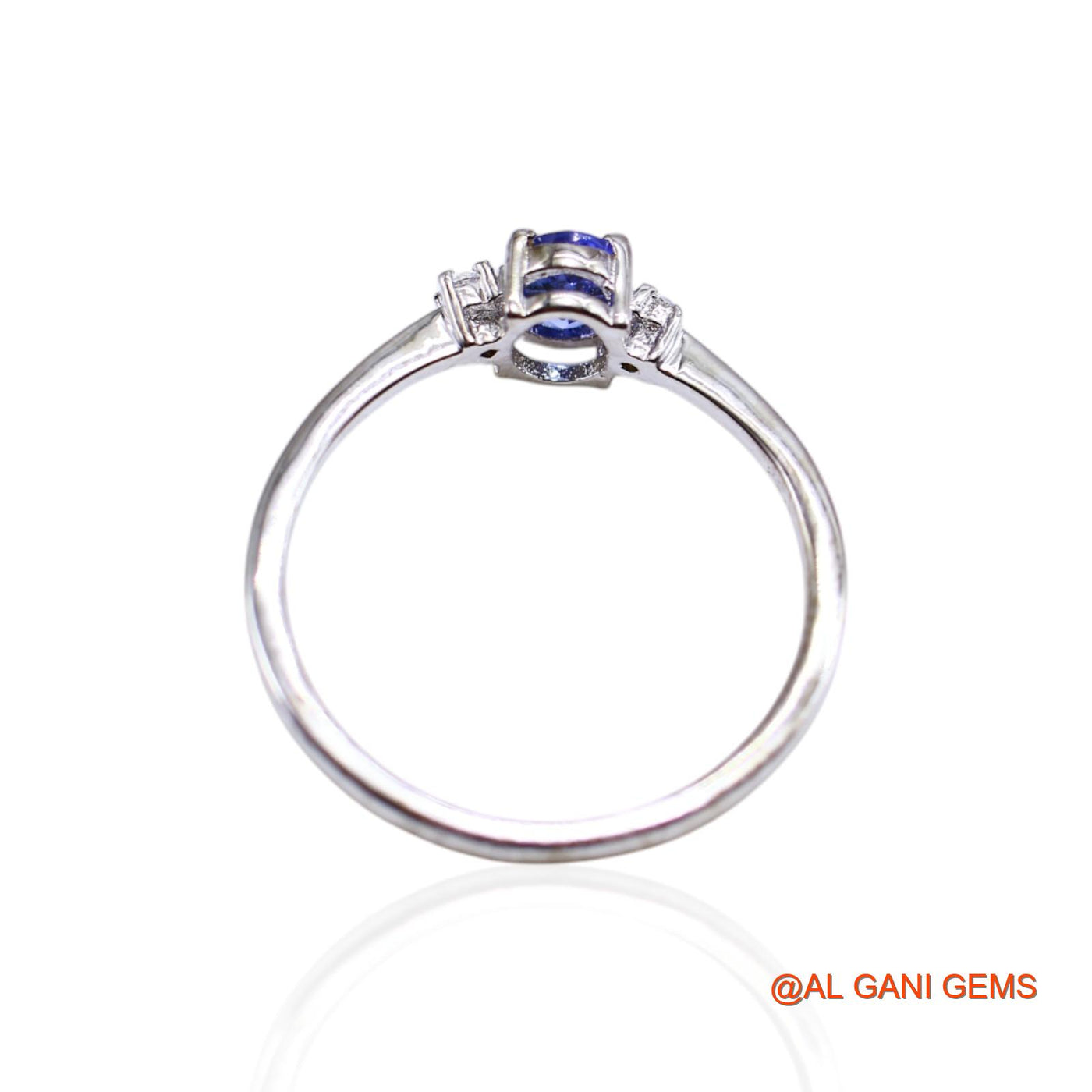 Sterling Silver Tanzanite Gemstone Zircon Mother Promise Solitaire Ring SR-38