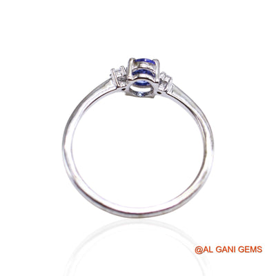 Sterling Silver Tanzanite Gemstone Zircon Mother Promise Solitaire Ring SR-38
