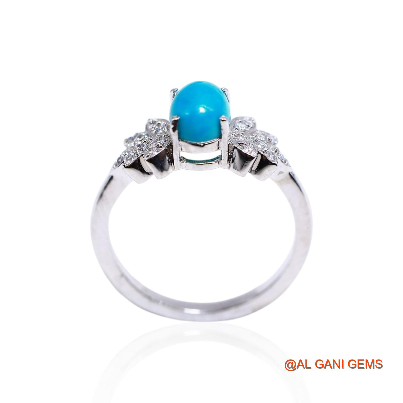 Coral Stone Zircon Bezel Solitaire Anniversary Boho Ring 925 Silver SR-49