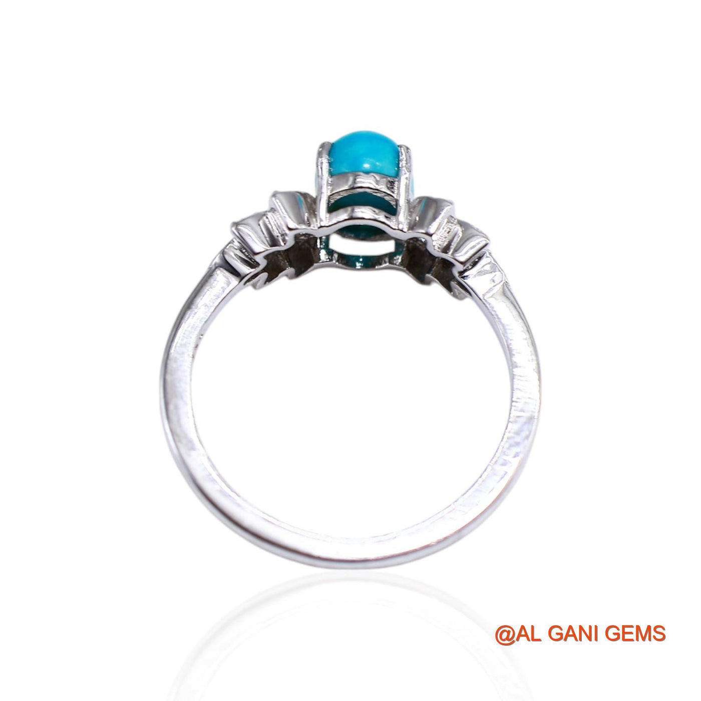 Coral Stone Zircon Bezel Solitaire Anniversary Boho Ring 925 Silver SR-49