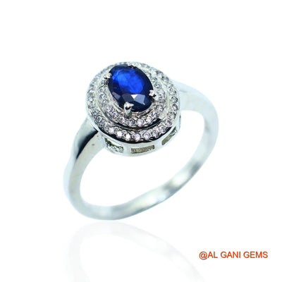 Blue Sapphire Stone Zircon 925 Silver Daughter Solitaire Friend Gift Ring SR-4