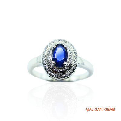 Blue Sapphire Stone Zircon 925 Silver Daughter Solitaire Friend Gift Ring SR-4