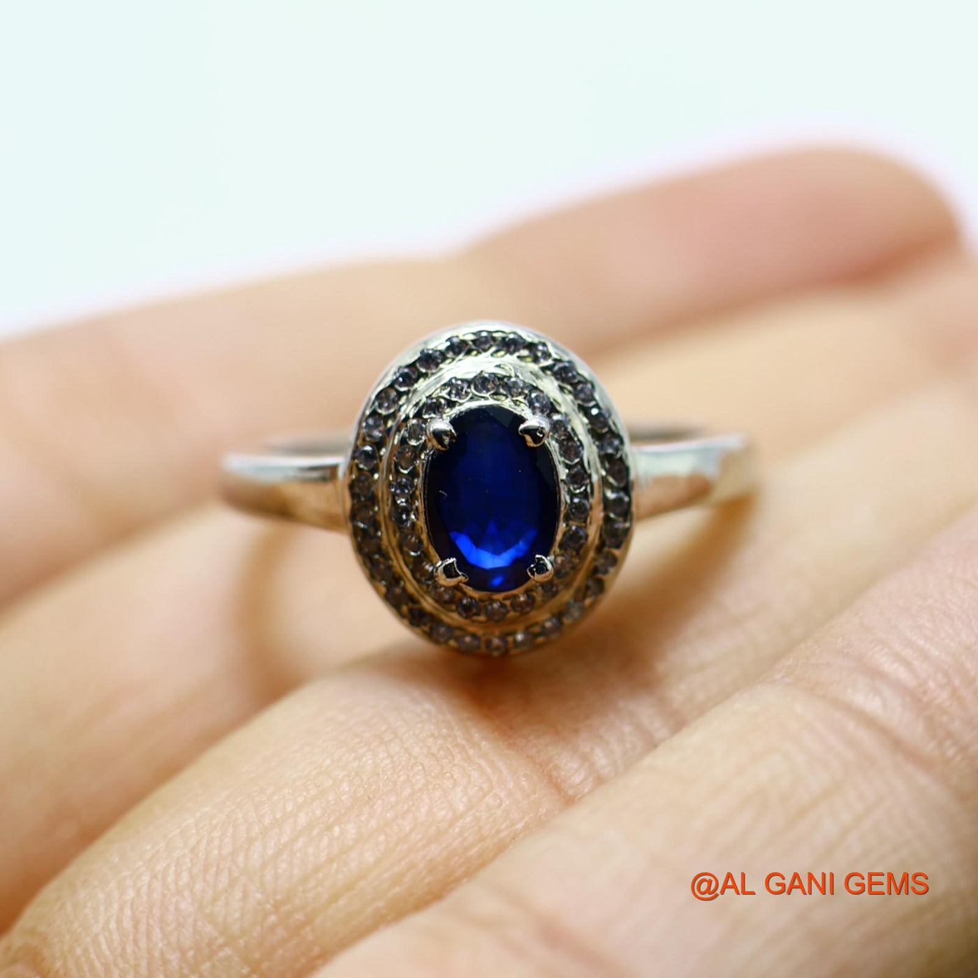 Blue Sapphire Stone Zircon 925 Silver Daughter Solitaire Friend Gift Ring SR-4