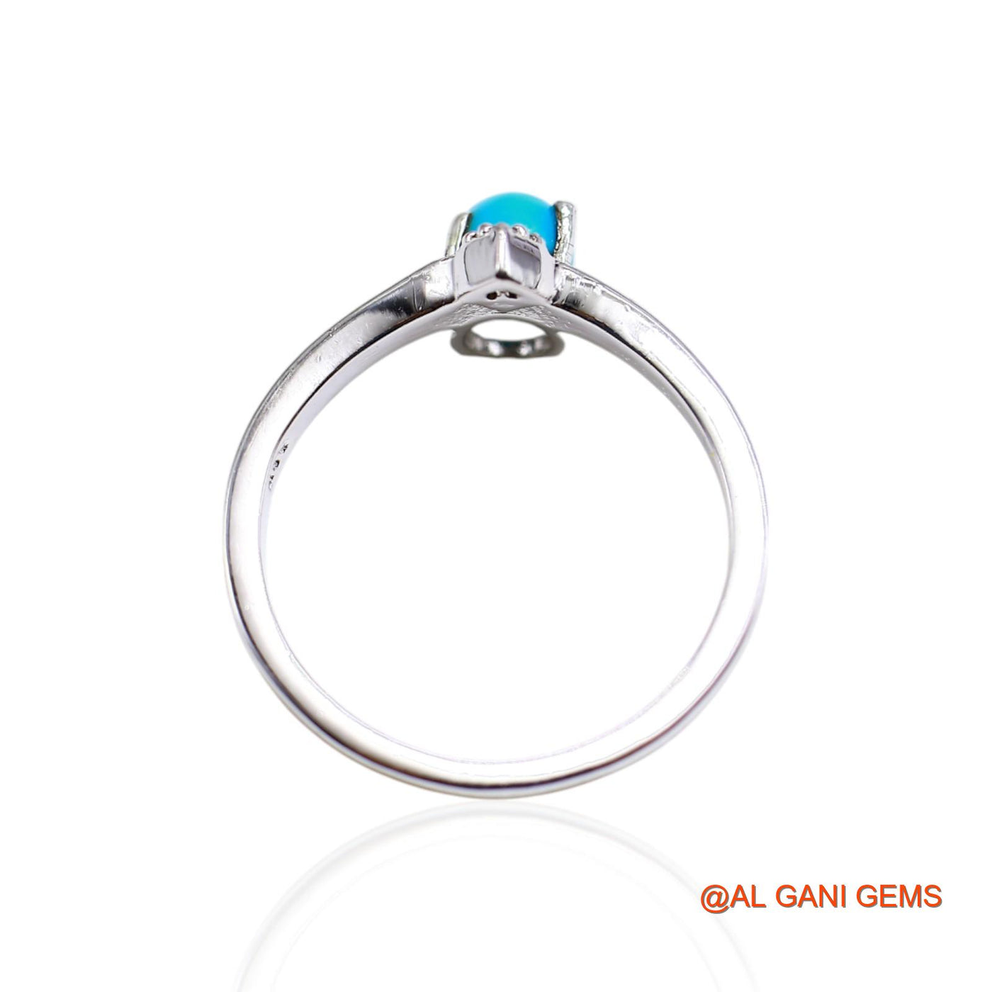 Turquoise Gemstone Sterling Silver December Solitaire Anniversary Ring SR-50