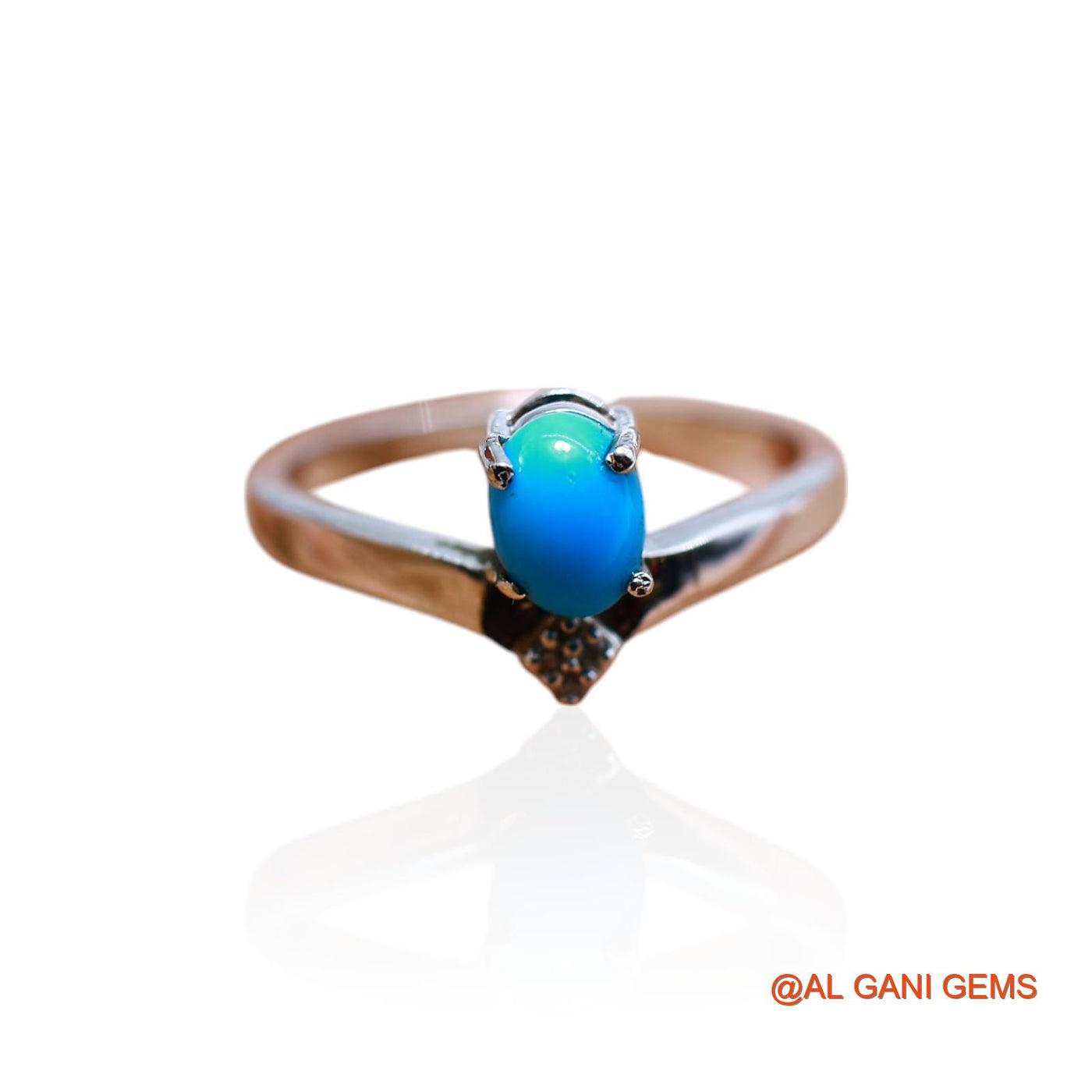 Turquoise Gemstone Sterling Silver December Solitaire Anniversary Ring SR-50