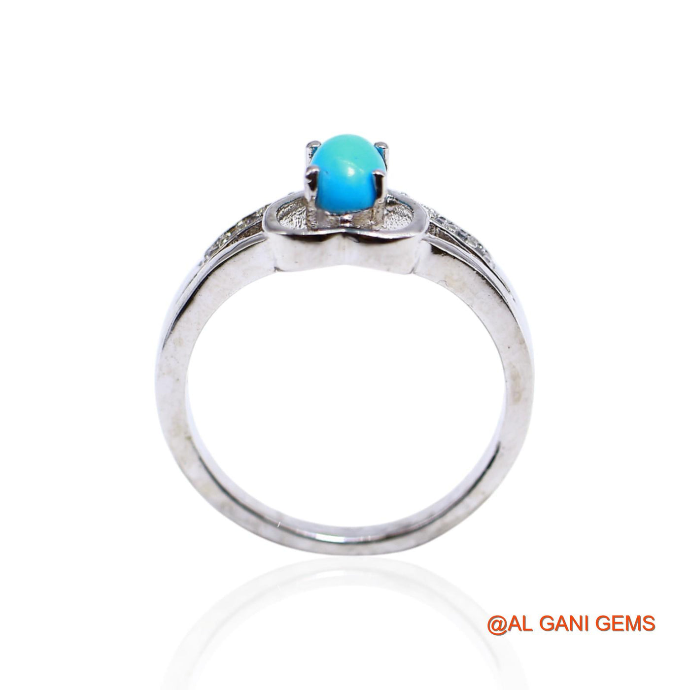 December Birth Natural Turquoise Zircon Boho Solitaire Ring 925 Silver SR-51