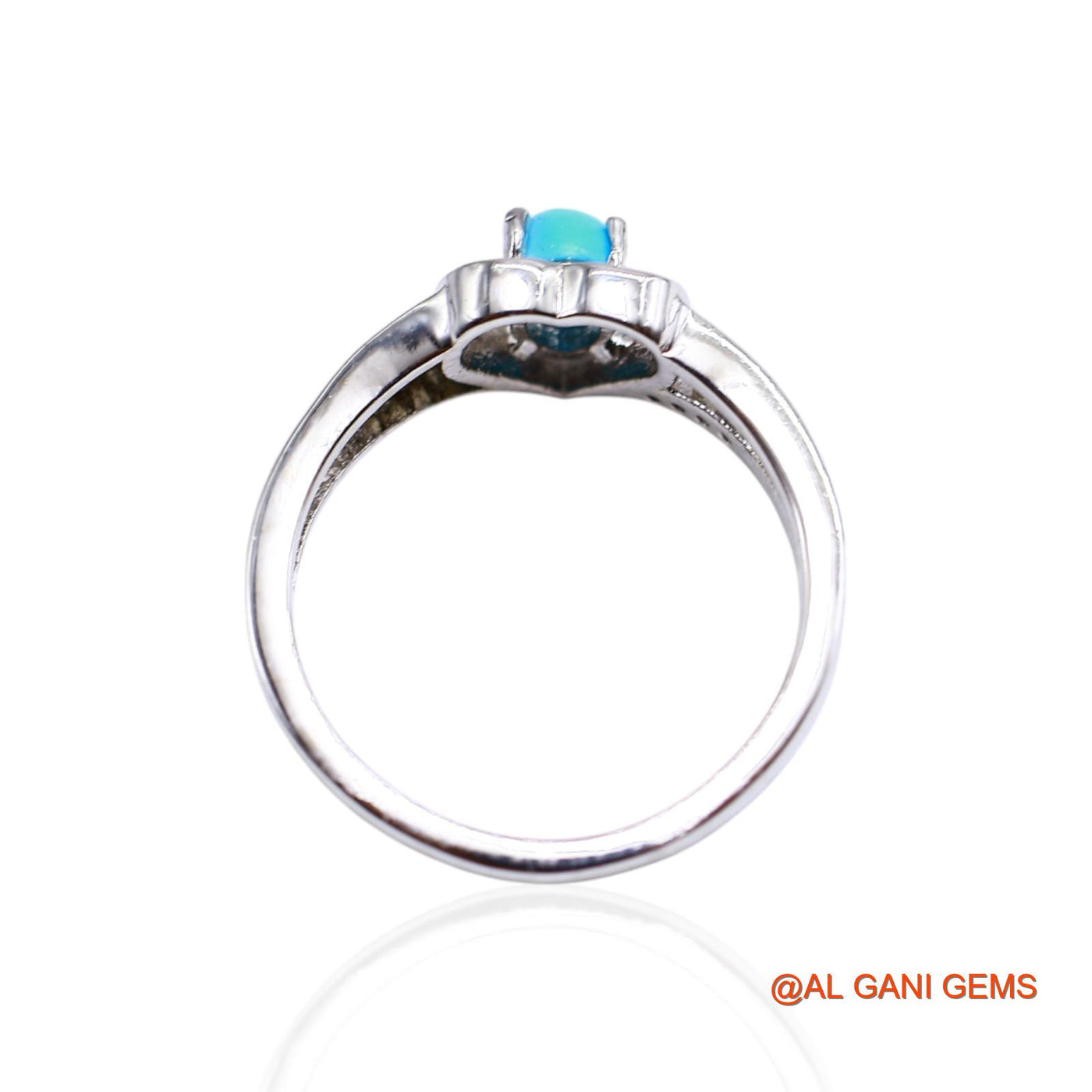 December Birth Natural Turquoise Zircon Boho Solitaire Ring 925 Silver SR-51