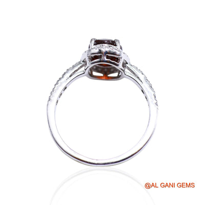 925 Silver Faceted Natural Garnet Zircon Dainty Solitaire Boho Ring SR-56