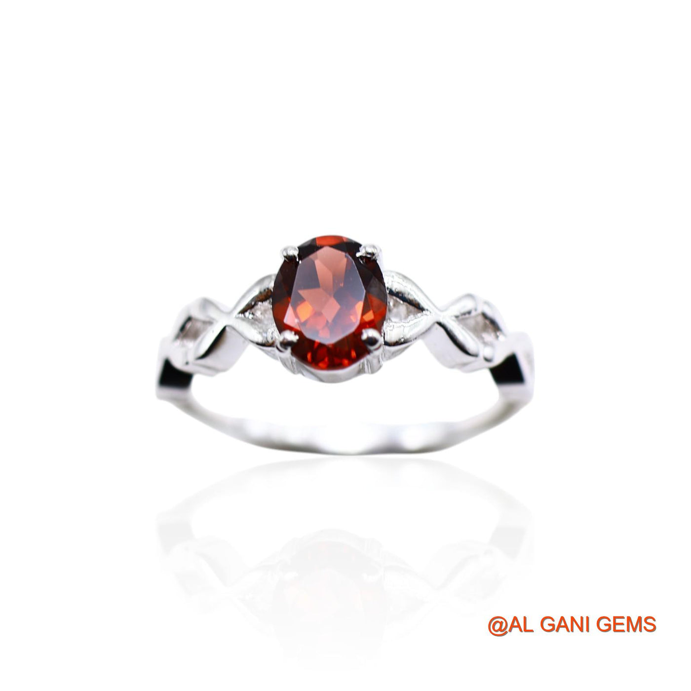 Garnet Stone Promise Boho Solitaire Bezel Statement Ring 925 Silver SR-58