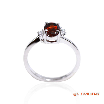 January Natural Garnet Zircon 925 Silver Statement Solitaire Ring SR-59