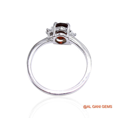 January Natural Garnet Zircon 925 Silver Statement Solitaire Ring SR-59