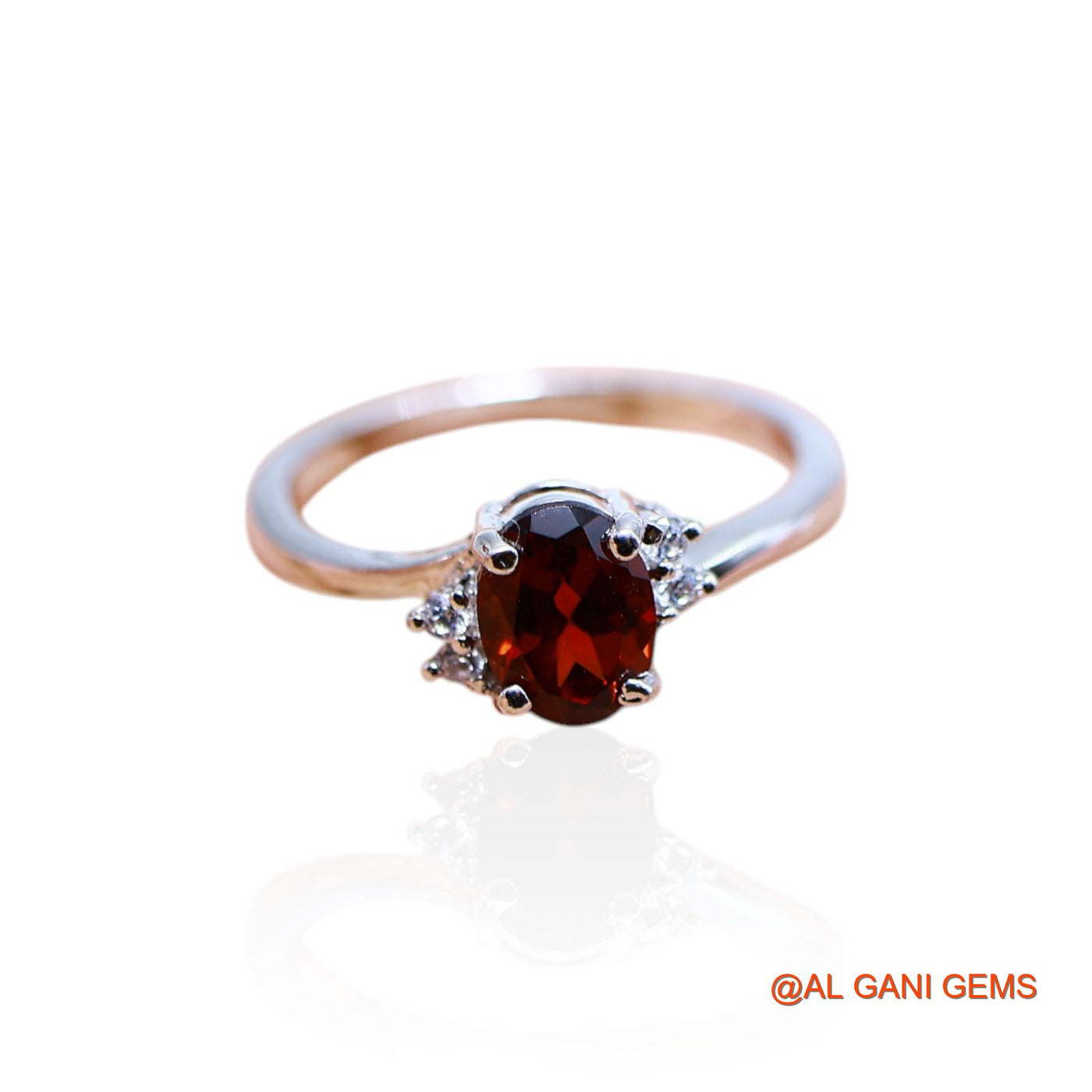 January Natural Garnet Zircon 925 Silver Statement Solitaire Ring SR-59
