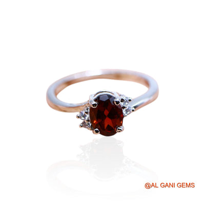 January Natural Garnet Zircon 925 Silver Statement Solitaire Ring SR-59