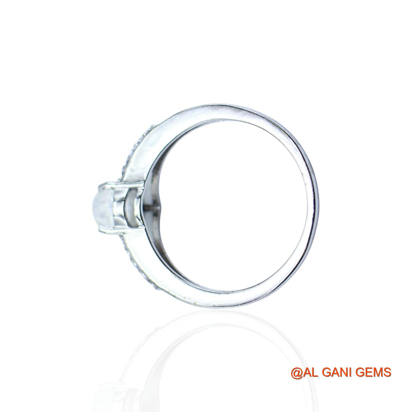 White Rainbow Moonstone Gemstone Zircon Daughter Solitaire Birthday Ring 925 Silver SR-7