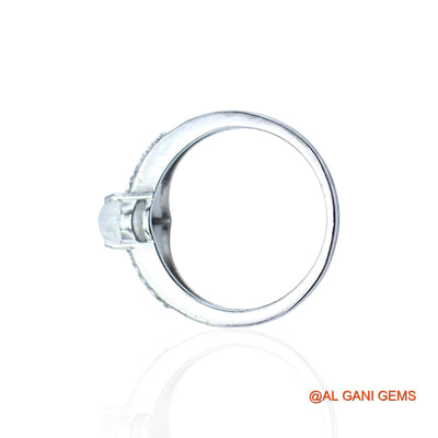 White Rainbow Moonstone Gemstone Zircon Daughter Solitaire Birthday Ring 925 Silver SR-7