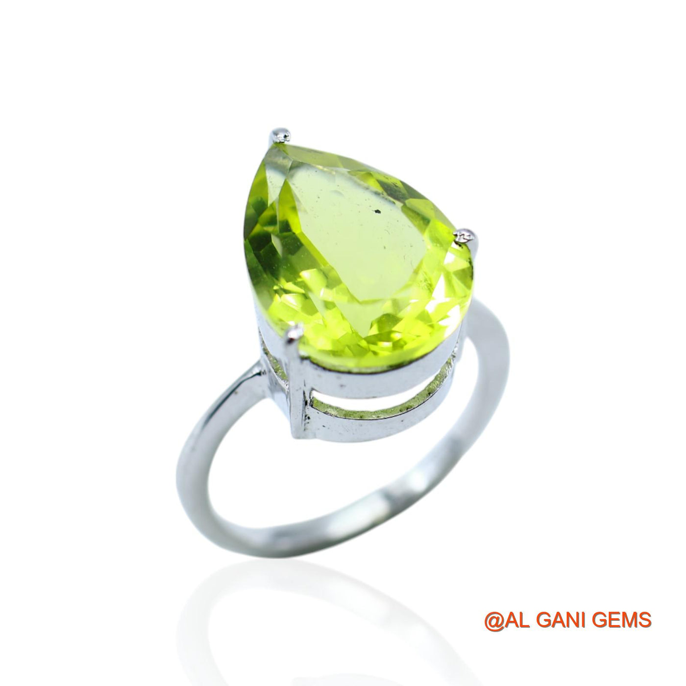925 Sterling Silver Natural Lemon Topaz Solitaire Friend Gift Dainty Ring SR-8