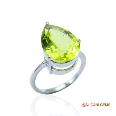 925 Sterling Silver Natural Lemon Topaz Solitaire Friend Gift Dainty Ring SR-8