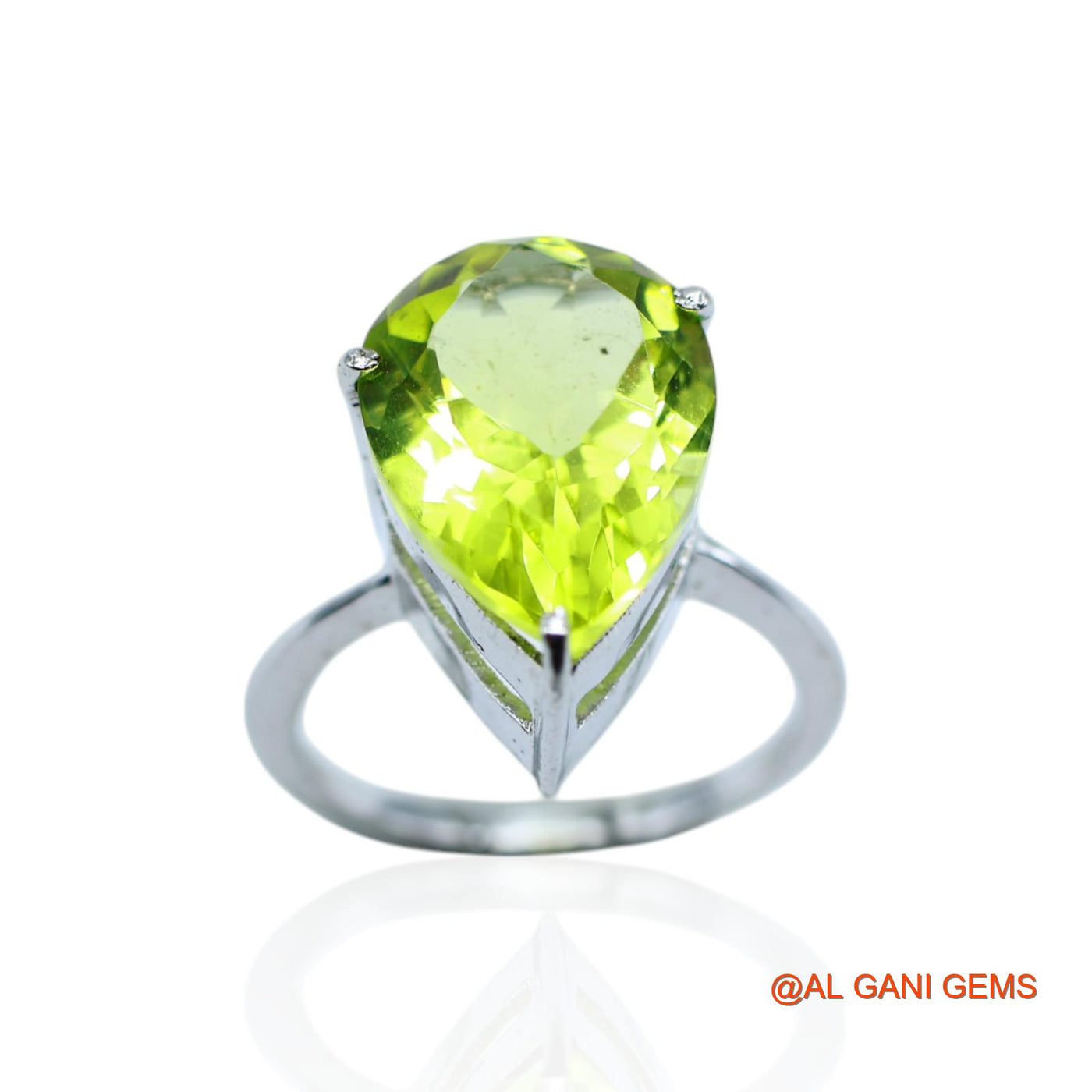 925 Sterling Silver Natural Lemon Topaz Solitaire Friend Gift Dainty Ring SR-8