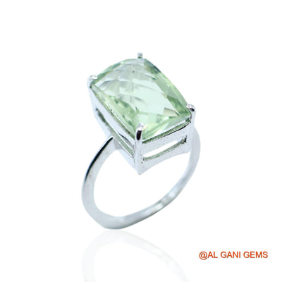 Faceted Amethyst Stone Promise Solitaire Crown Chakra Ring 925 Silver SR-9