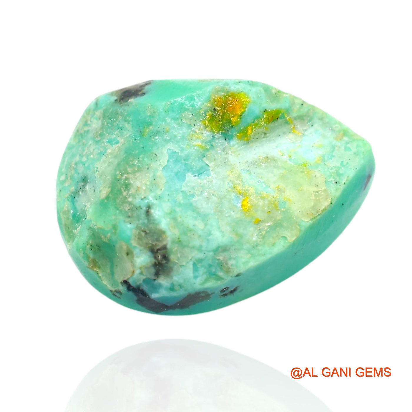 Natural Untreated Turquoise Loose Gemstone Pear Cabochon From Arizona 12.00 Cts 17x12x8 mm T-104