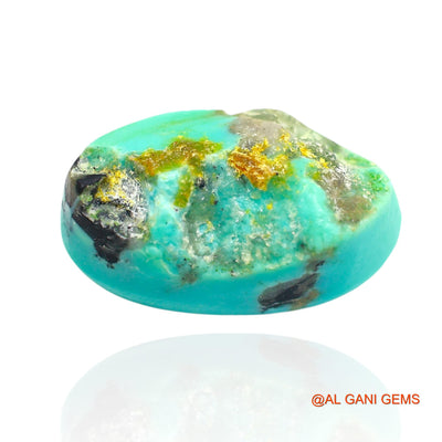 17.00 Cts Unheated Arizona Turquoise Loose Gemstone Oval Cabochon Natural 19x11x10 mm T-143