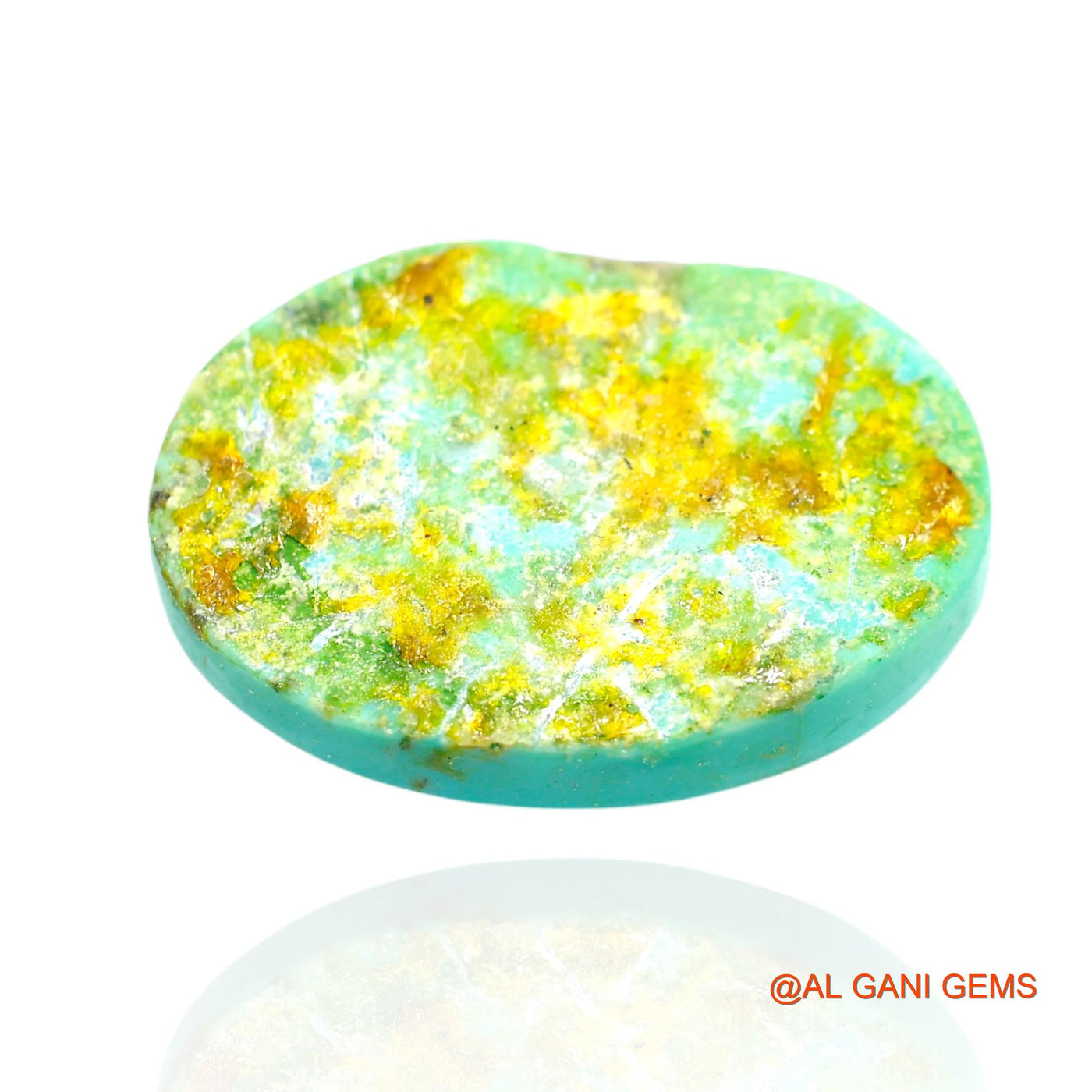 15.00 Cts Unheated Arizona Turquoise Loose Gemstone Oval Cabochon Natural 22x15x5 mm T-245