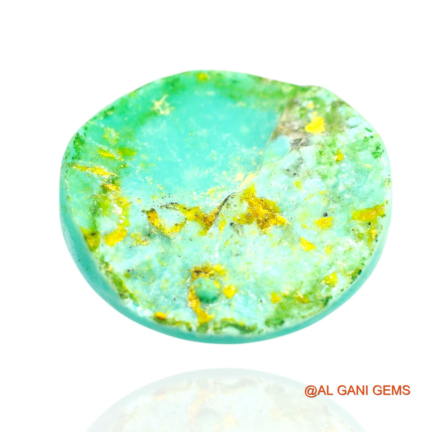 Natural Untreated Turquoise Loose Gemstone Round Cabochon From Arizona 13.00 Cts 20x19x4 mm T-251