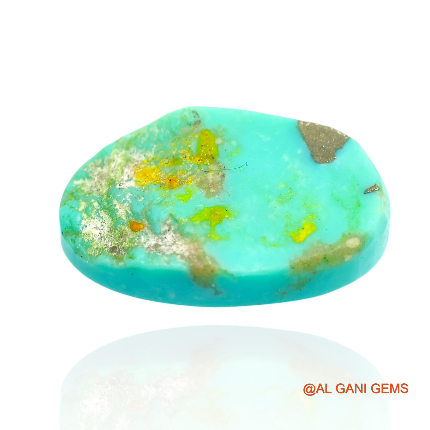 17.00 Cts Unheated Arizona Turquoise Loose Gemstone Oval Cabochon Natural 22x13x6 mm T-27