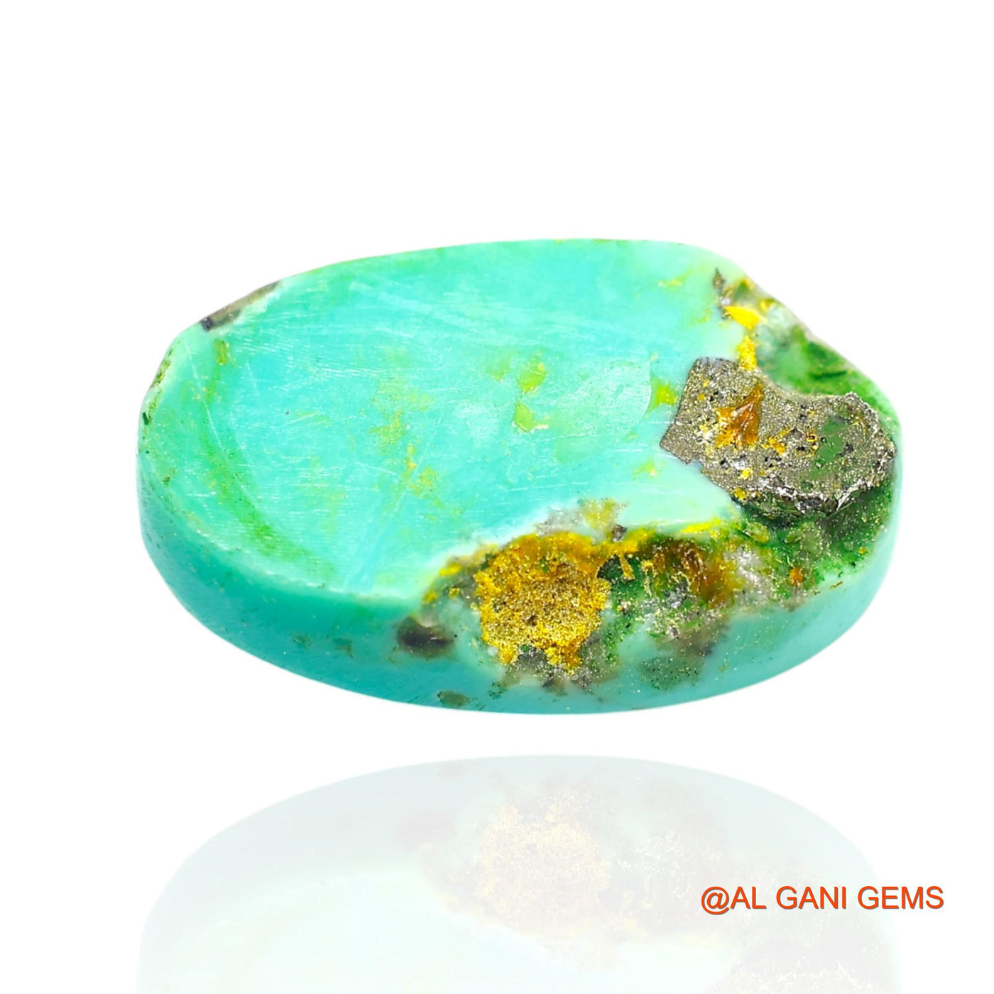 13.00 Cts Natural Arizona Turquoise Loose Gemstone Oval Cabochon 20x12x6 mm T-295