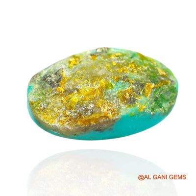 10.00 Cts Unheated Arizona Turquoise Loose Gemstone Oval Cabochon Natural 19x11x5 mm T-323