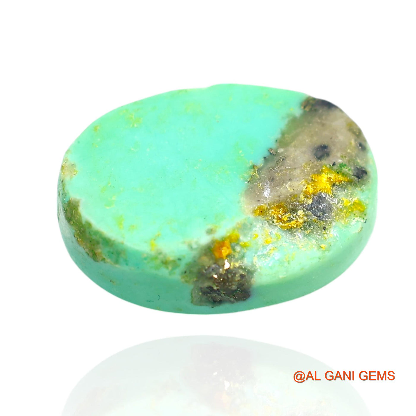 12.00 Cts Natural Arizona Turquoise Loose Gemstone Oval Cabochon 17x13x6 mm T-329