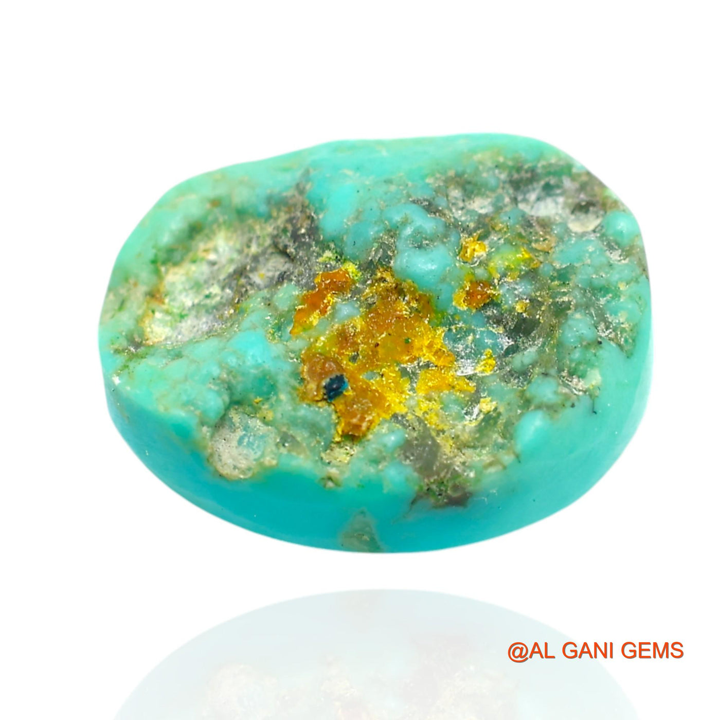 12.00 Cts Unheated Arizona Turquoise Loose Gemstone Oval Cabochon Natural 16x13x7 mm T-344