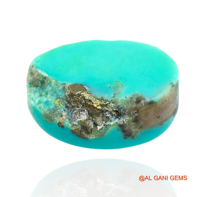 10.00 Cts Unheated Arizona Turquoise Loose Gemstone Oval Cabochon Natural 15x12x5 mm T-373