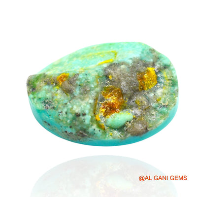 15.00 Cts Unheated Arizona Turquoise Loose Gemstone Oval Cabochon Natural 20x14x7 mm T-39