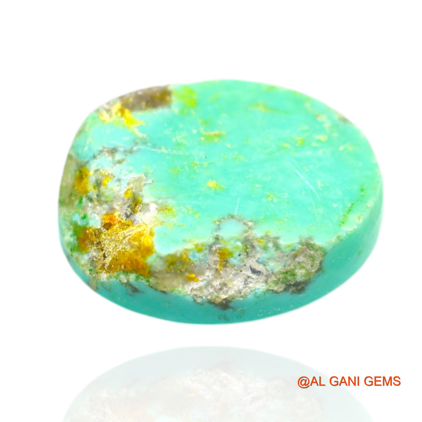 15.00 Cts Unheated Arizona Turquoise Loose Gemstone Oval Cabochon Natural 19x15x6 mm T-435