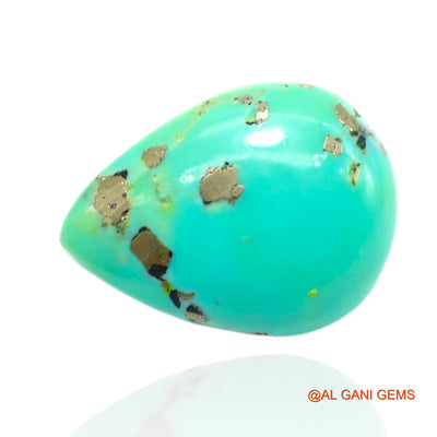 11.00 Cts Unheated Arizona Turquoise Loose Gemstone Pear Cabochon Natural 21x15x4 mm T-452