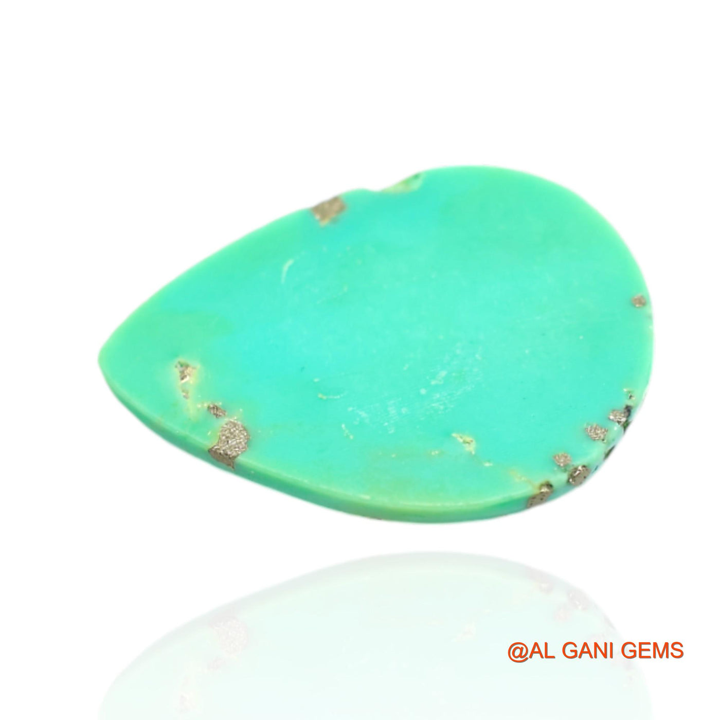 11.00 Cts Unheated Arizona Turquoise Loose Gemstone Pear Cabochon Natural 21x15x4 mm T-452