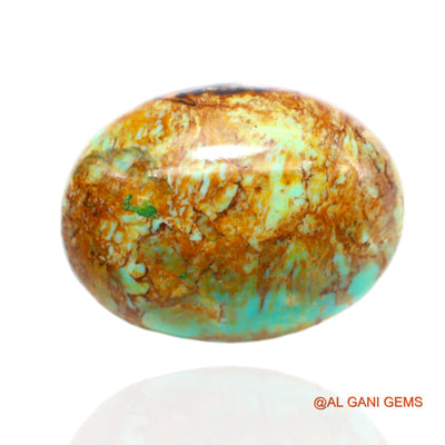 12.00 Cts Unheated Arizona Turquoise Loose Gemstone Oval Cabochon Natural 19x15x6 mm T-463
