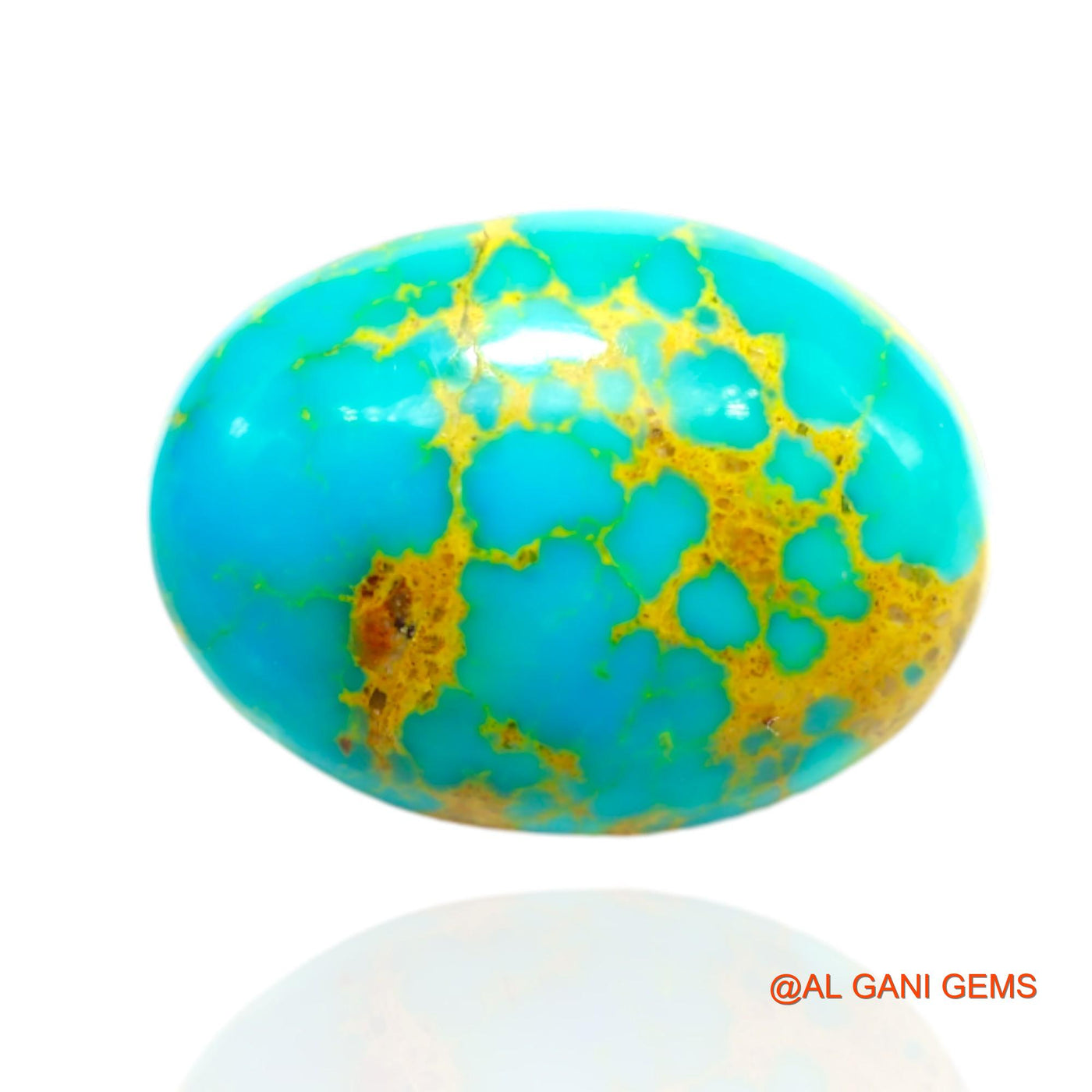 15.00 Cts Unheated Arizona Turquoise Loose Gemstone Oval Cabochon Natural 20x14x6 mm T-465