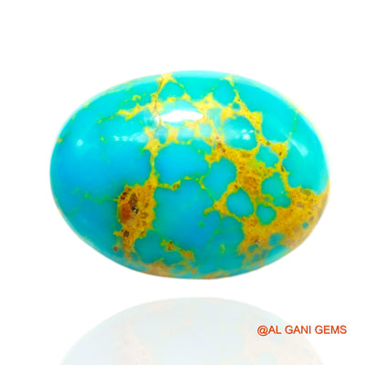 15.00 Cts Unheated Arizona Turquoise Loose Gemstone Oval Cabochon Natural 20x14x6 mm T-465
