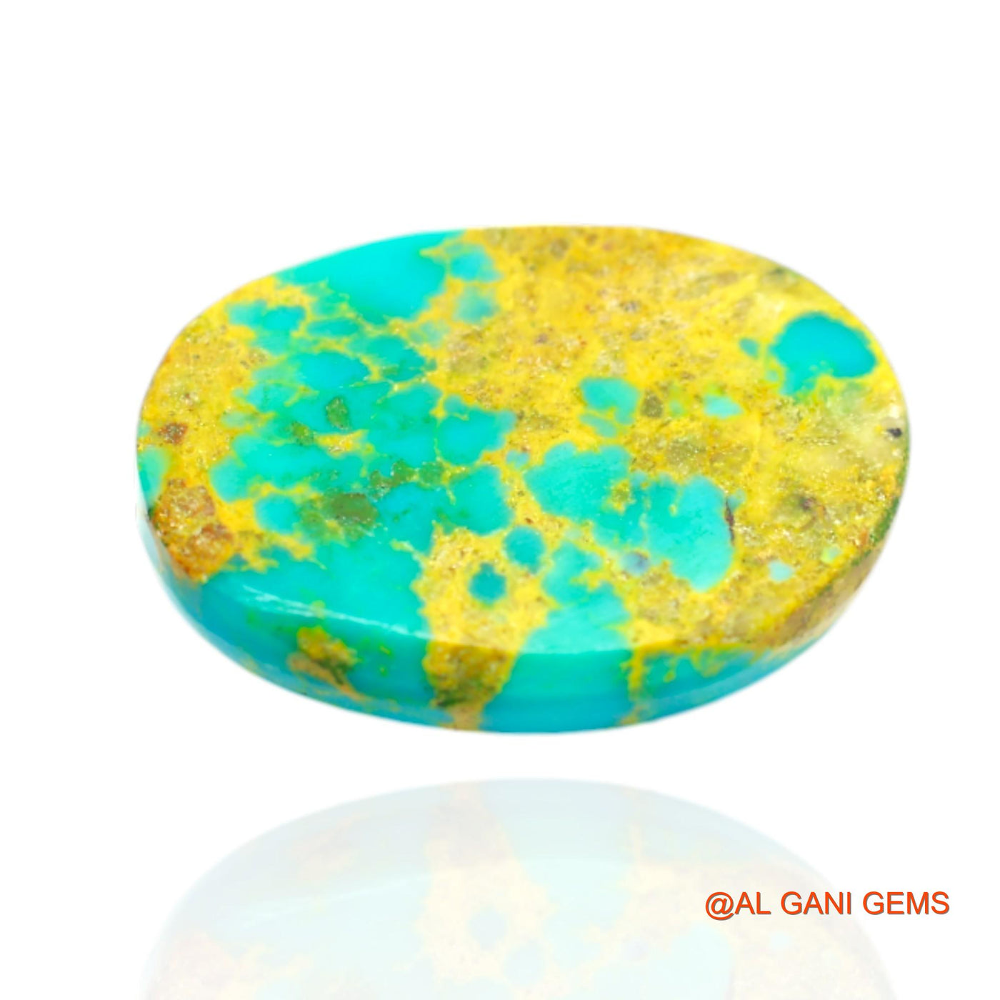 15.00 Cts Unheated Arizona Turquoise Loose Gemstone Oval Cabochon Natural 20x14x6 mm T-465