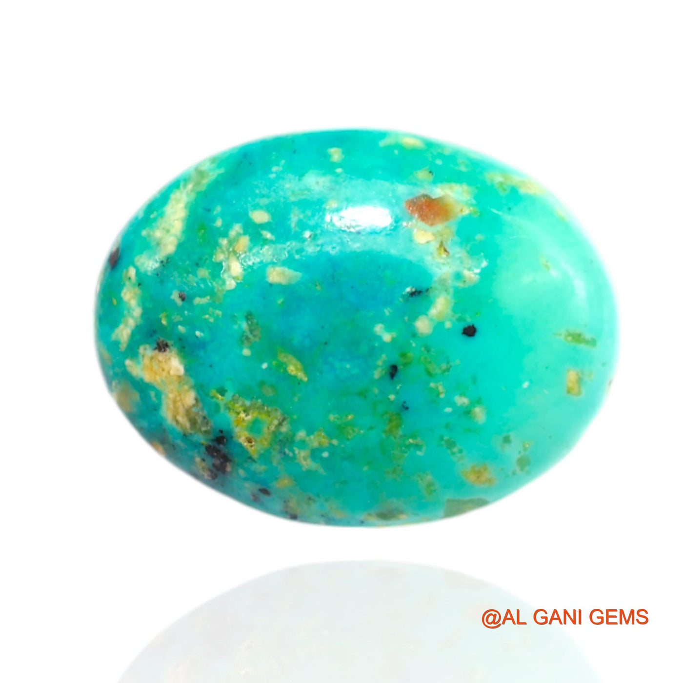 12.00 Cts Unheated Arizona Turquoise Loose Gemstone Oval Cabochon Natural 20x15x5 mm T-469