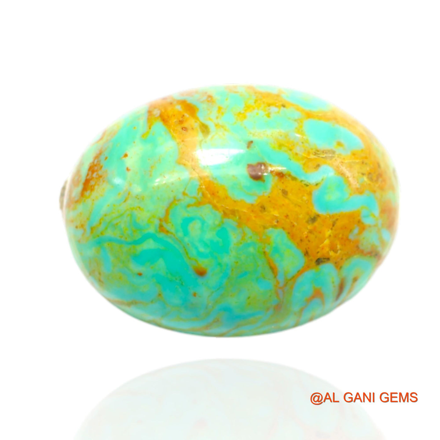 14.00 Cts Unheated Arizona Turquoise Loose Gemstone Oval Cabochon Natural 19x14x7 mm T-471
