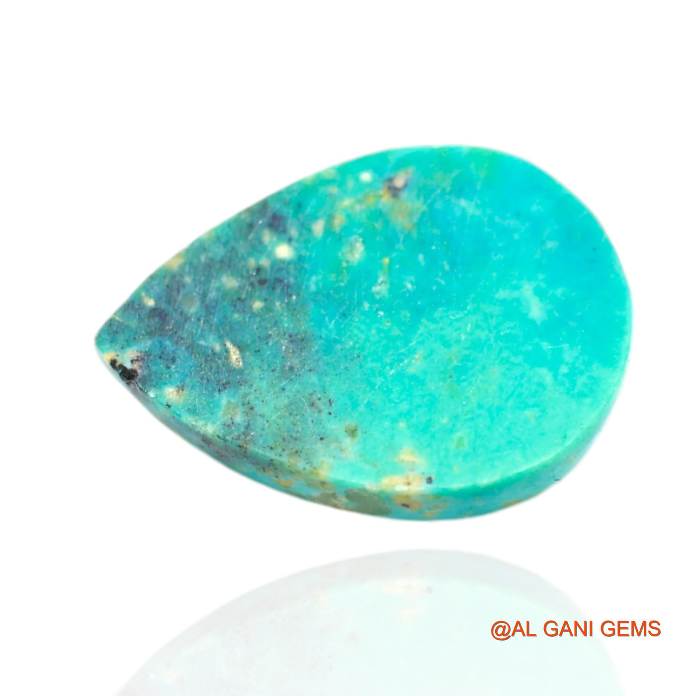 Natural Untreated Turquoise Loose Gemstone Pear Cabochon From Arizona 13.00 Cts 20x14x6 mm T-491